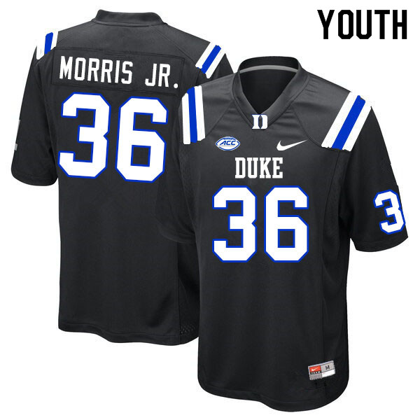 Youth #36 Nick Morris Jr. Duke Blue Devils College Football Jerseys Sale-Black - Click Image to Close